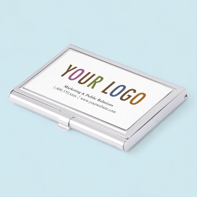 Business Card Holder Silver Metal Case Custom Logo (MISOOK Silver Business Card Case with Logo)