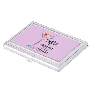 BUSINESS CARD HOLDER, VODKA CHEAPER THAN THERAPY CASE FOR BUSINESS CARDS