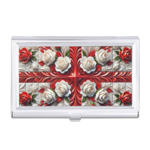 Business card holder with English Roses Design