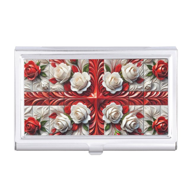 Business card holder with English Roses Design (Front)