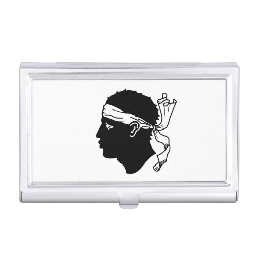 Business card holder with Flag of Corsica