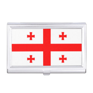 Business card holder with Flag of Georgia