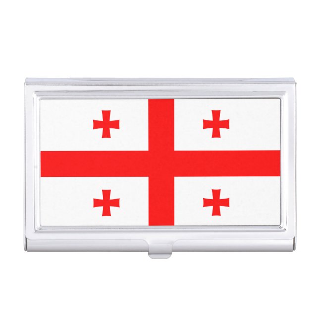 Business card holder with Flag of Georgia (Front)