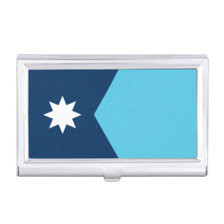 Business card holder with Flag of Minnesota, USA