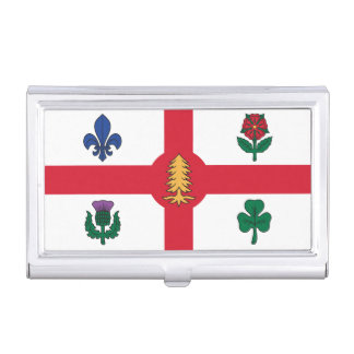 Business card holder with Flag of Montreal