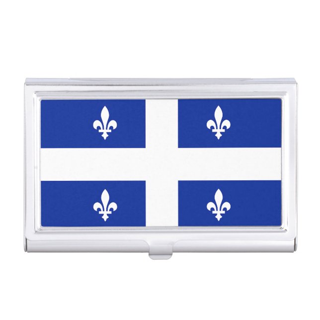 Business card holder with Flag of Quebec (Front)