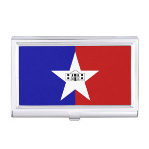 Business card holder with Flag of San Antonio