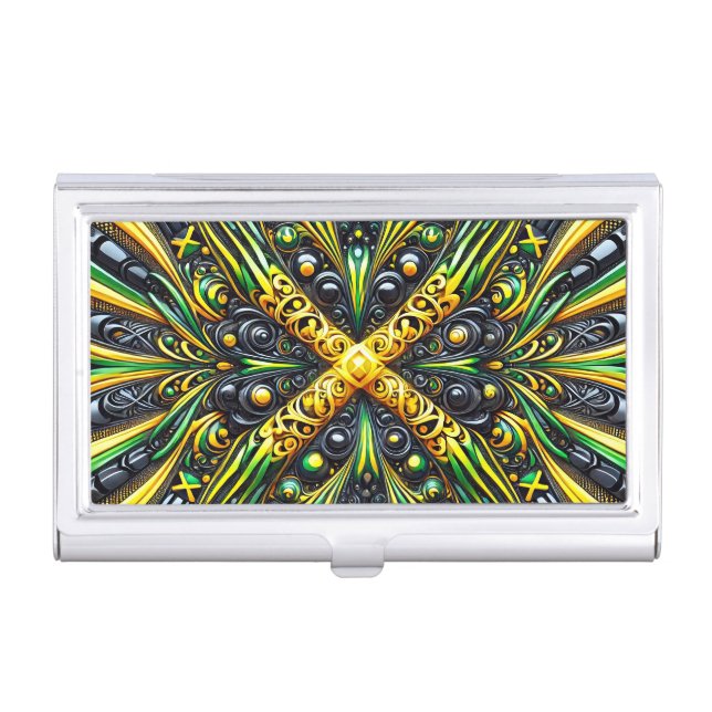 Business card holder with Jamaican Colors (Front)
