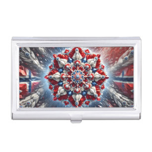 Business card holder with Norwegian Colors