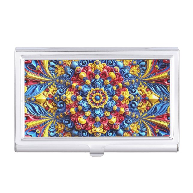 Business card holder with Romanian Colors (Front)