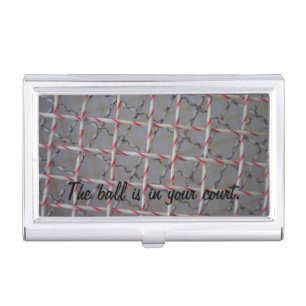 Business card holder with tennis theme.