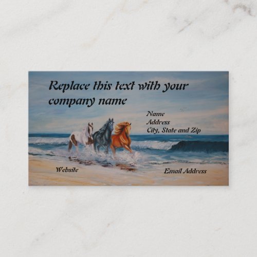 Business Card, Horses in the Surf