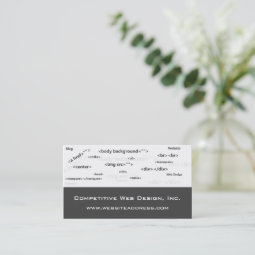 Business Card :: HTML Code Web Design | Zazzle