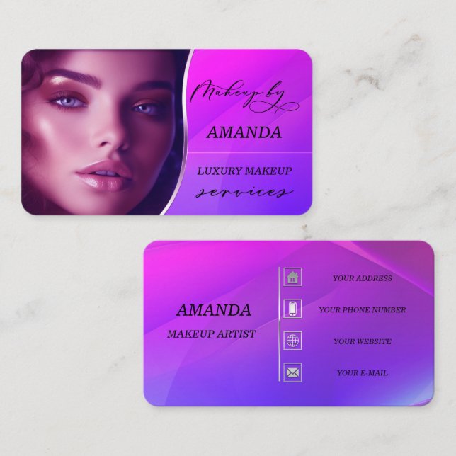 Business Card Ideas For Makeup Artists (Front/Back)