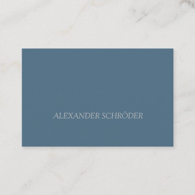 Business card in blue gray with white (Front)