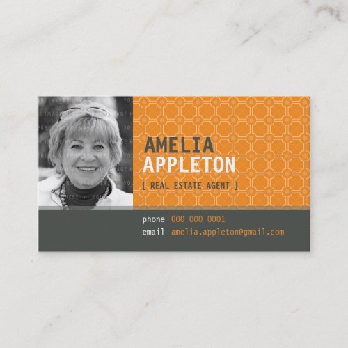 BUSINESS CARD :: jazzy photo bright orange