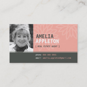BUSINESS CARD :: jazzy photo coral pink