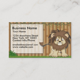 Business Card Jungle Fun Cute Lion