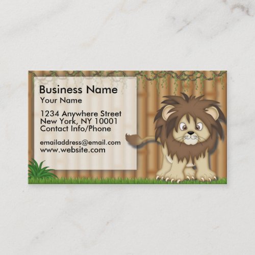 Business Card Jungle Fun Cute Lion