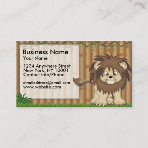 Customizable Business Card Jungle Fun Cute Lion