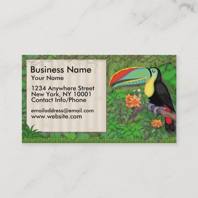 Business Card Jungle Fun Toucan Bird (Front)