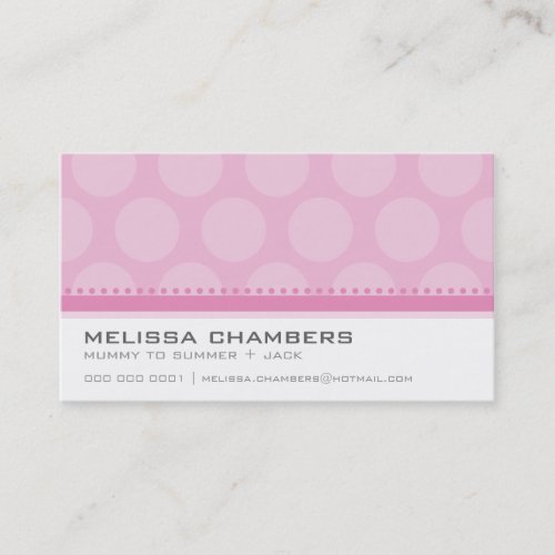 BUSINESS CARD large spot pattern pastel pale pink