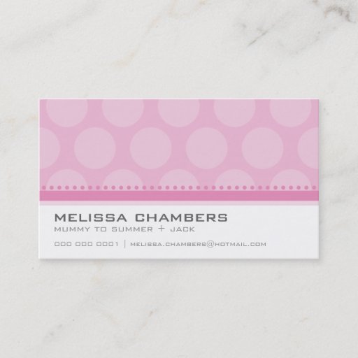 Customizable BUSINESS CARD large spot pattern pastel pale pink