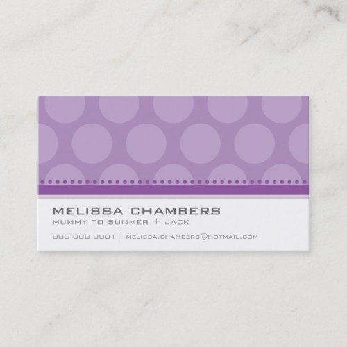 BUSINESS CARD large spot pattern violet purple
