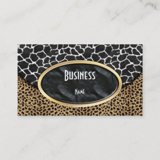 Customizable Business Card Leopard Black White Cow Purse