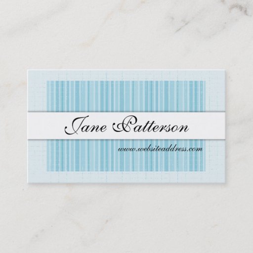 Customizable Business Card :: Light Blue Striped Designed