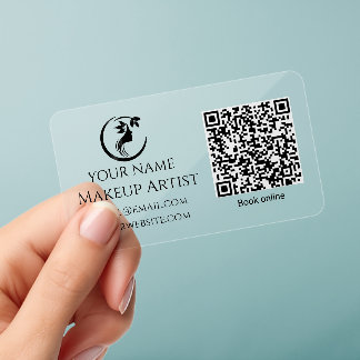 Business Card – Logo, QR Code Clear Business Cards