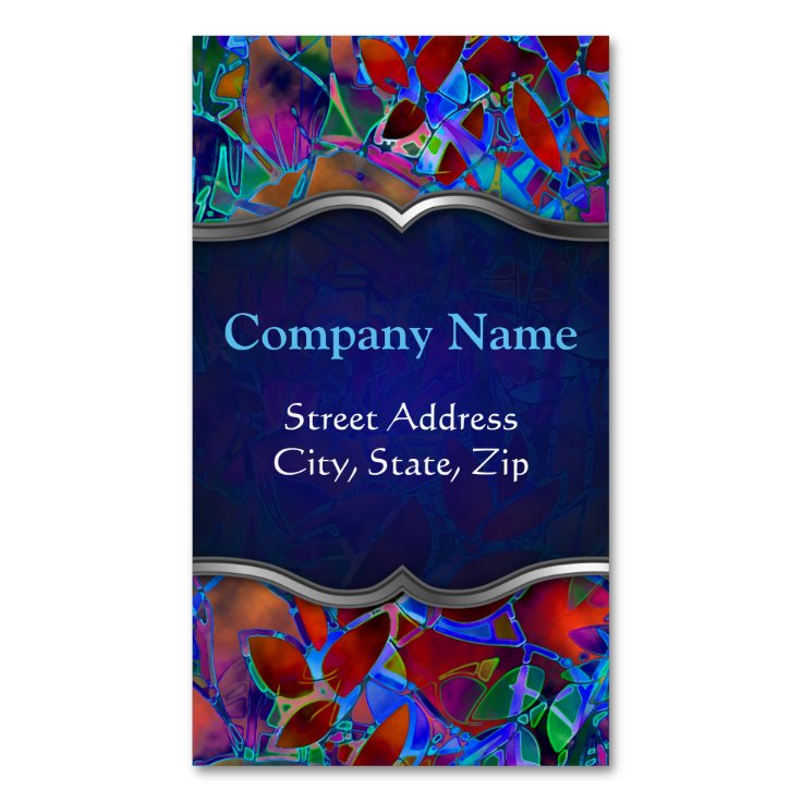Business Card Floral Abstract Stained Glass Zazzle