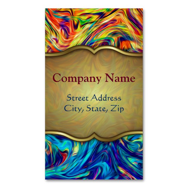 Business Card Magnet Fluid Colors (Front Vertical)