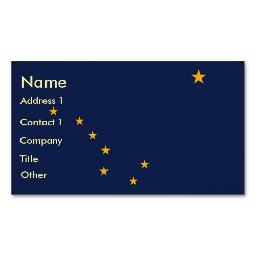 Business Card Magnet with Flag of Alaska