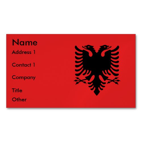 Business Card Magnet with Flag of Albania