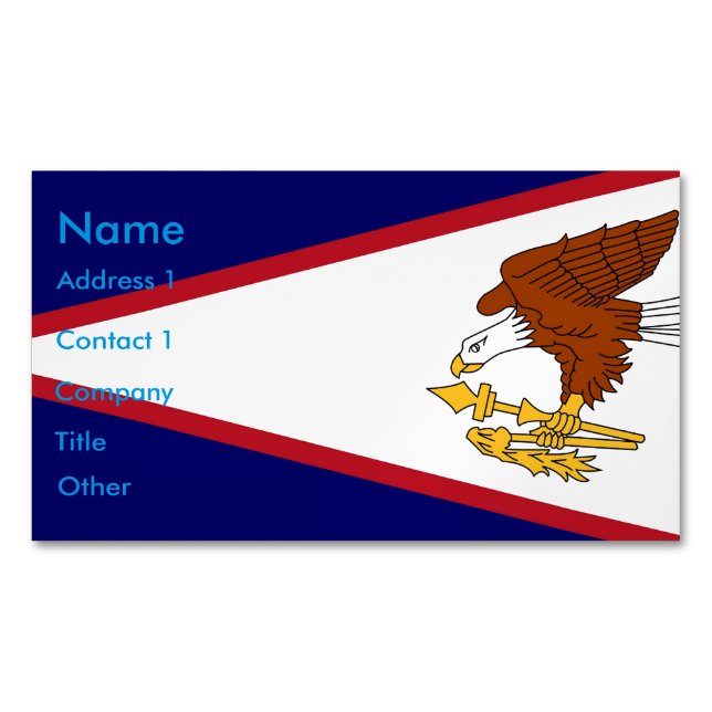 Business Card Magnet with Flag of American Samoa (Front)