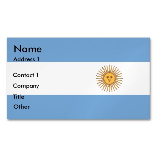 Business Card Magnet with Flag of Argentina