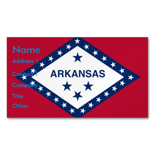 Business Card Magnet with Flag of Arkansas