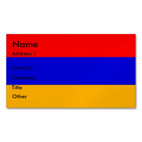 Business Card Magnet with Flag of Armenia