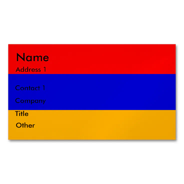 Business Card with Flag of Armenia Zazzle