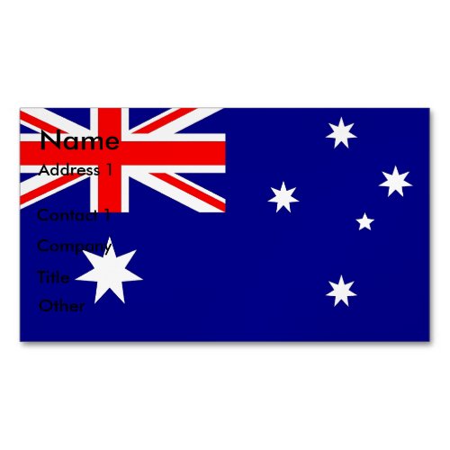 Business Card Magnet with Flag of Australia