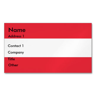 Business Card Magnet with Flag of Austria