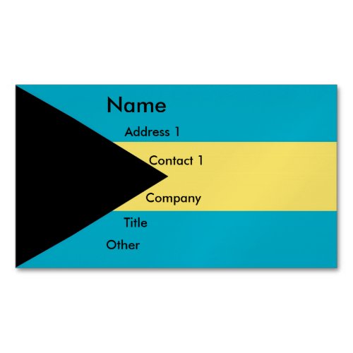 Business Card Magnet with Flag of Bahamas