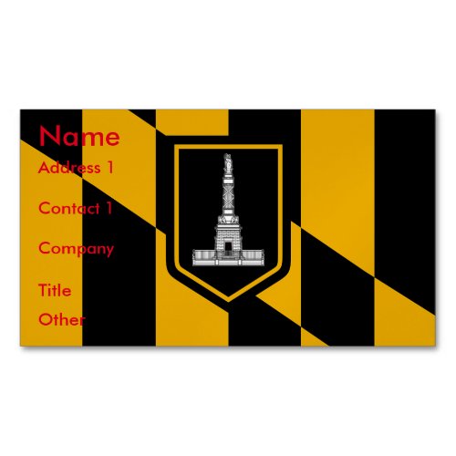 Business Card Magnet with Flag of Baltimore USA