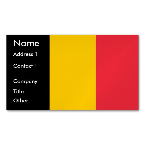 Business Card Magnet with Flag of Belgium