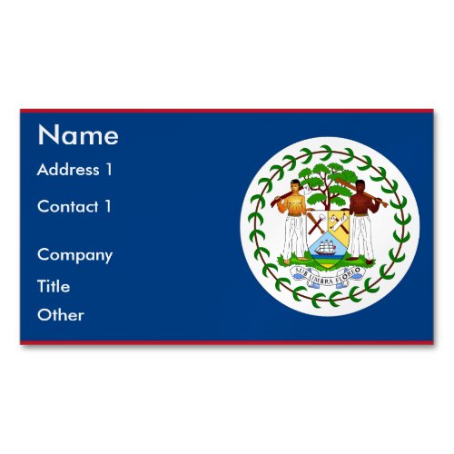 Business Card Magnet with Flag of Belize