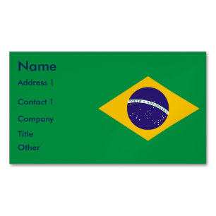 Business Card Magnet with Flag of Brazil