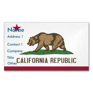 Business Card Magnet with Flag of California