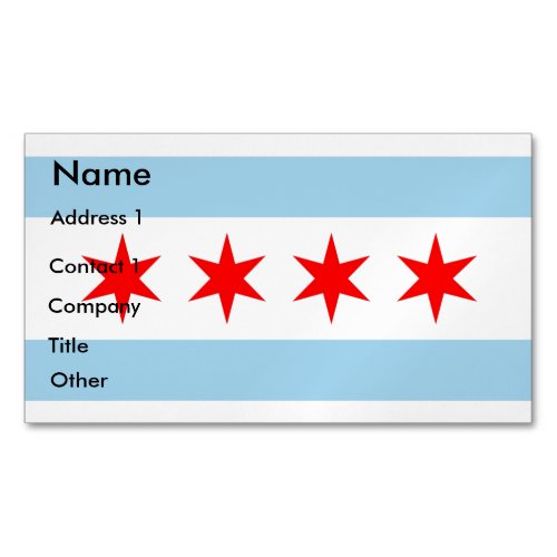 Business Card Magnet with Flag of Chicago
