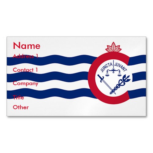 Business Card Magnet with Flag of Cincinnati
